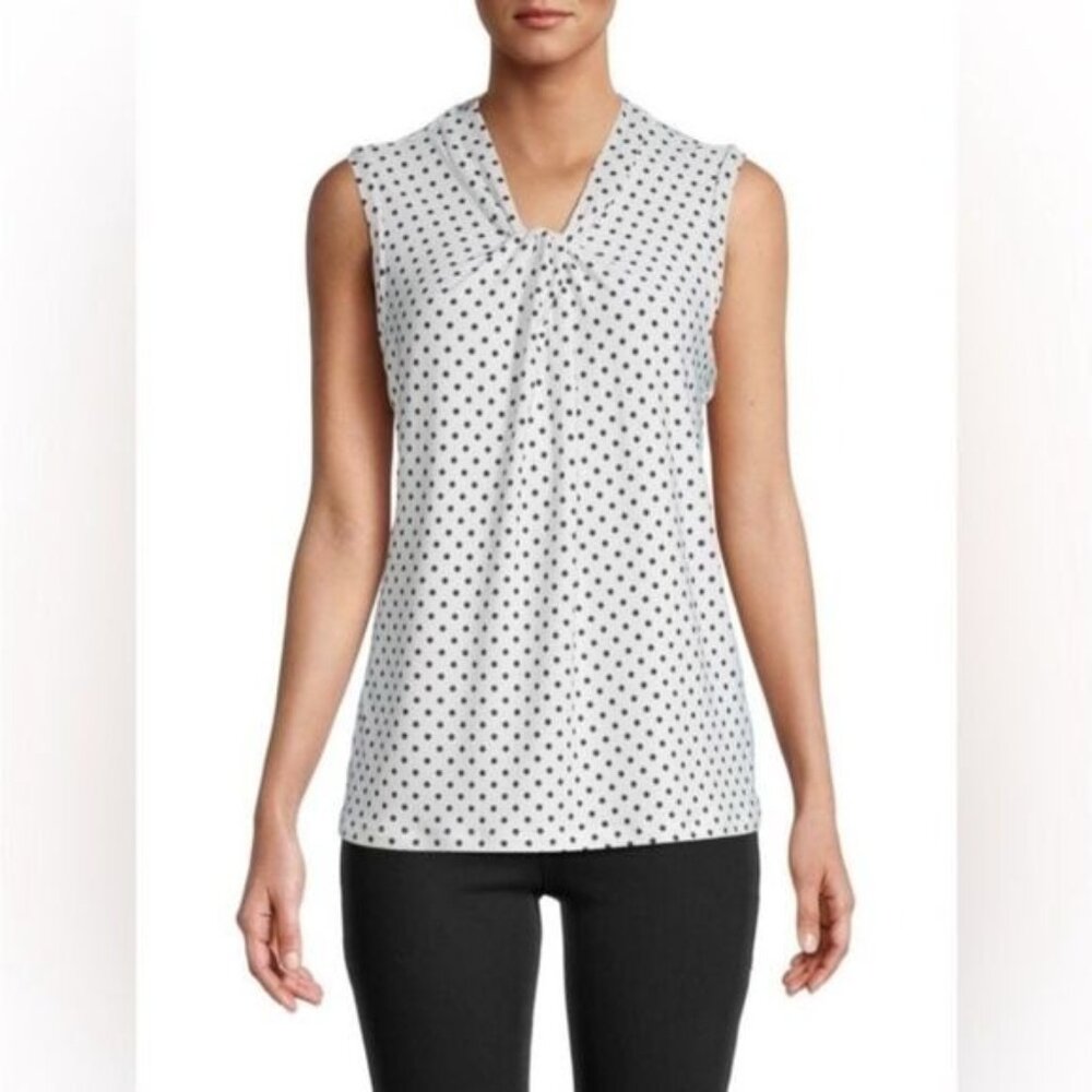 NWT Tommy Hilfiger Sleeveless Polka Dot Blouse – Size XS
